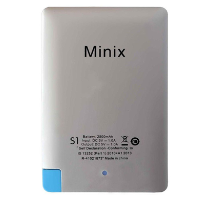 minix s1-2500 powerbank 2500mah power bank  (silver)